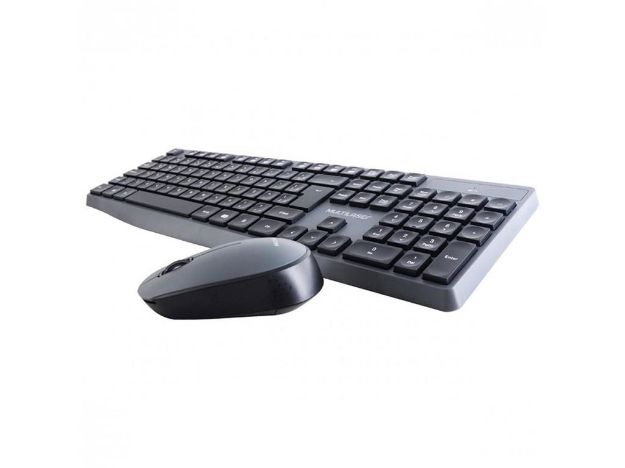 imagem de Kit Teclado e Mouse sem Fio Multilaser 2.4 Ghz Usb Preto/Cinza - Tc245