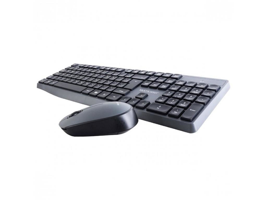 imagem de Kit Teclado e Mouse sem Fio Multilaser 2.4 Ghz Usb Preto/Cinza - Tc245