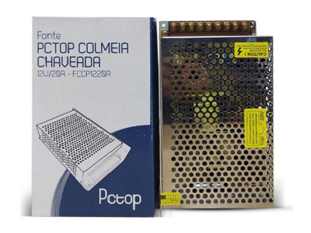 imagem de Fonte Pctop P/ Cftv/Led Colmeia Chaveada 110/220v 50/60 Hz 12v 20a - Pccp1220a