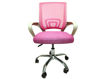 imagem de Cadeira de Escritorio Pctop Home Office Fit Branca com Rosa - 1001