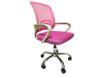 imagem de Cadeira de Escritorio Pctop Home Office Fit Branca com Rosa - 1001