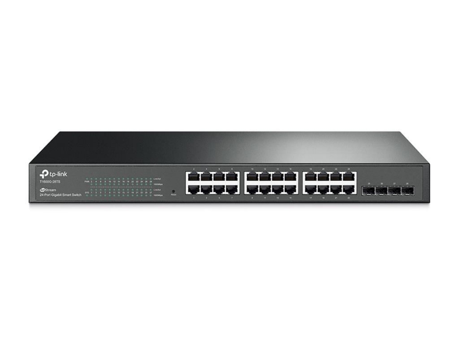 imagem de Switch Smart Tp-Link 24 Portas T1600g-28ts 10/100/1000 Gigabit + 4 Slots Sfp Gerenciavel - Tpn0137