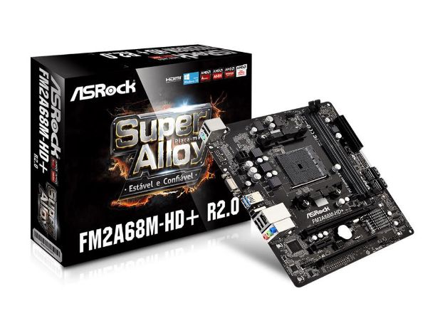 imagem de Placa Mae Asrock Micro Atx (Fm2) Ddr3 - Fm2a68m-Hd+r2