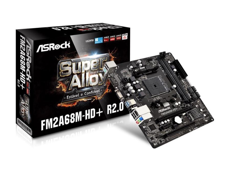 imagem de Placa Mae Asrock Micro Atx (Fm2) Ddr3 - Fm2a68m-Hd+r2