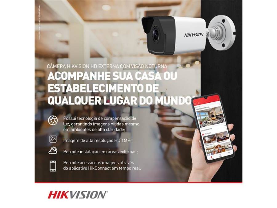 imagem de Camera Ip Hikvision Ds-2cd1001-I(2.8mm) 1mp Ir Mini Bullet 311307268