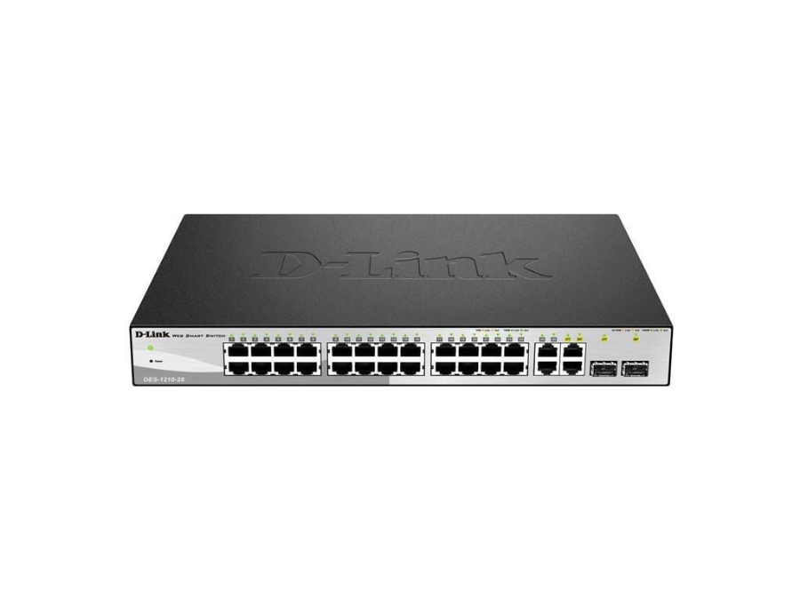 imagem de Switch Smart D-Link 24 Portas 10/100mbps + 2 10/100/1000base-T+ Gigabit - Des-1210-28