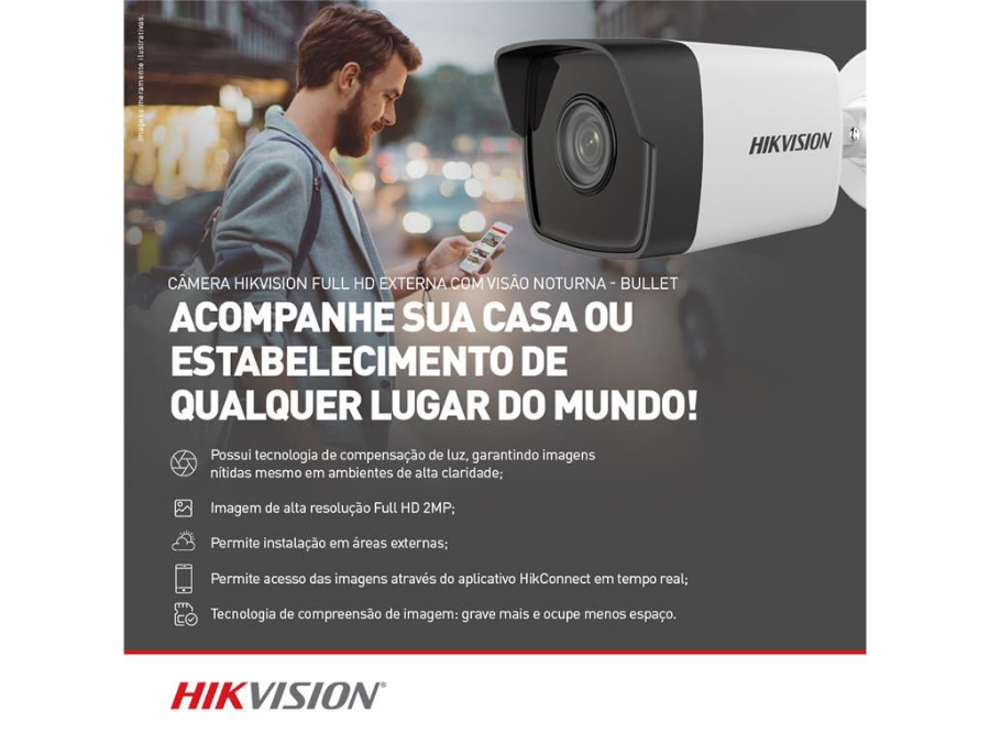 imagem de Camera Ip Full Hd Hikvision Ds-2cd1023g0e-I(2.8mm) 311311012