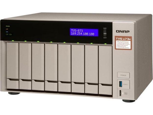 imagem de Storage Nas Qnap 8-Bay Quad Core 2.1 Ghz 4 Gb Ddr4 64 Bits - Tvs-873e-4g-Us