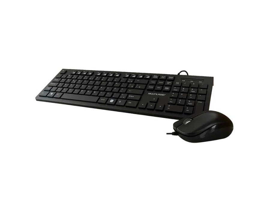 imagem de Kit Teclado e Mouse Multilaser Slim com Fio Multimidia Usb - Tc240