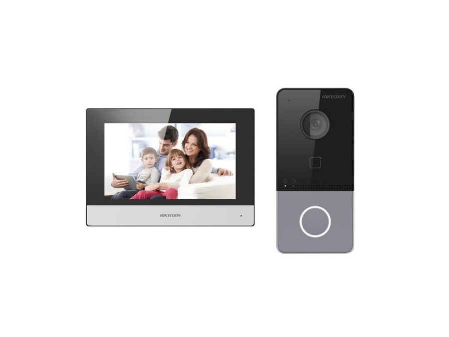 imagem de Kit Ds-Kis603-P(B) de Video Porteiro Ip Ds-Kv6113-Wpe1 + Tela Ds-Kh6320-Wte1