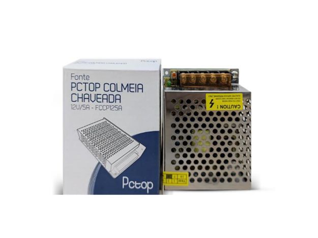 imagem de Fonte Pctop P/ Cftv/Led Colmeia Chaveada 110/220v 50/60 Hz 12v 5a - Fccp125a
