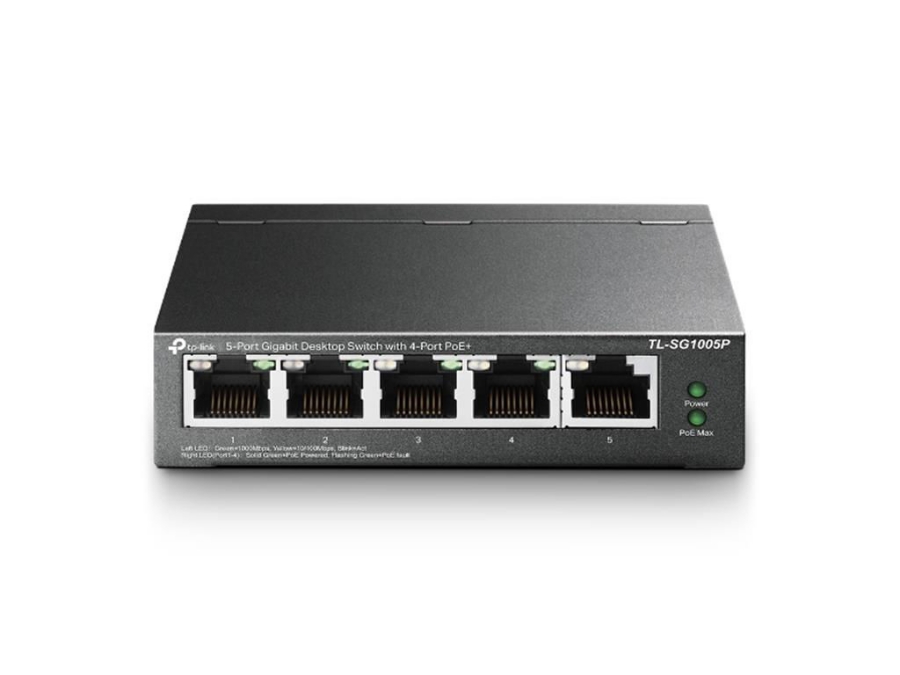 imagem de Switch Tp-Link 5 Portas Gigabit +4portas Poe+ - Tl-Sg1005p