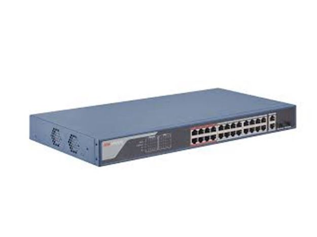 imagem de Switch Hikvision Gerenciavel Metalico Ds-3e1326p-Si 24 Portas Poe 10/100mbps 01 Porta Uplink 02 Porta Giga Combo