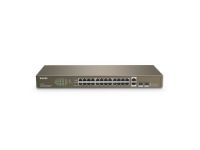 imagem de Switch Tenda 24 Portas Fast Ethernet com 2 Portas Gigabit +2sfp - Tef1026f