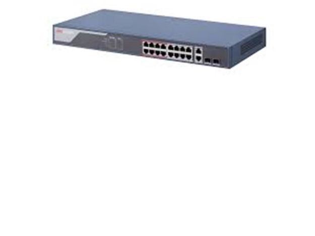 imagem de Switch Hikvision Gerenciavel Metalico Ds-3e1318p-Si 16 Portas Poe 10/100mbps + 01 Porta Uplink + 01 Porta Sfp