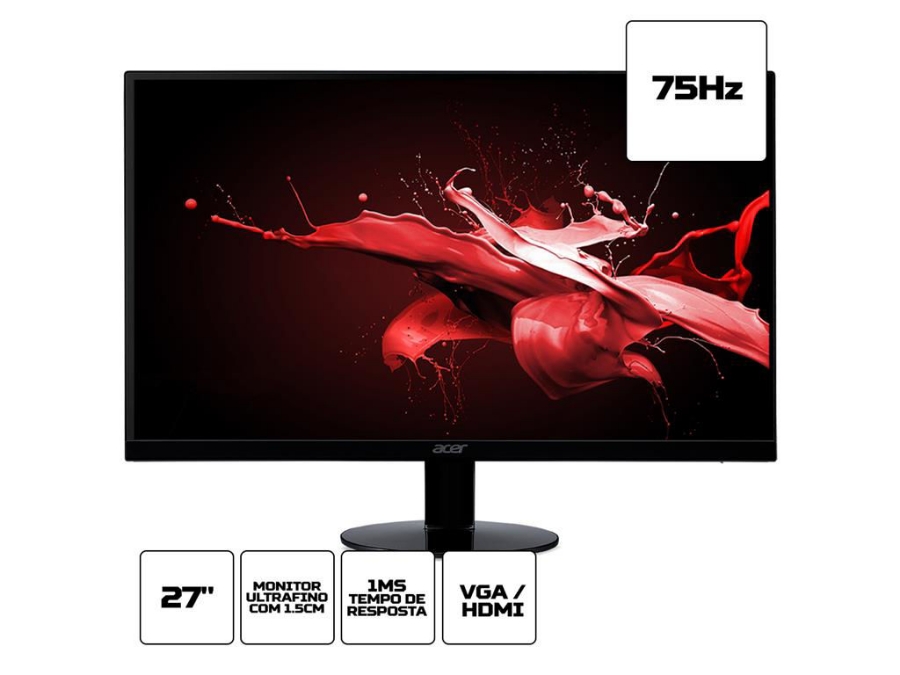 imagem de Monitor Acer 27" Led/Ips Gamer 75hz 1ms Fhd Hdmi Vga - Sa270