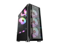 imagem de Gabinete Hayom Gamer Lat Dir Vidro Temperado Led Rgb Frontal 02 Baias Atx/Micro-Atx/Mini-Atx S/Fonte C/03 Fans - Gb1706
