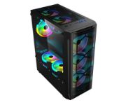 imagem de Gabinete Hayom Gamer Lat Dir Vidro Temperado Led Rgb Frontal 02 Baias Atx/Micro-Atx/Mini-Atx S/Fonte C/03 Fans - Gb1706