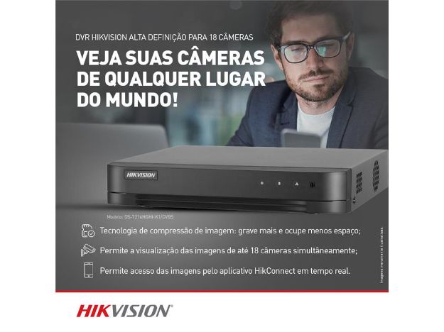 imagem de Dvr 16 Canais 1mp Hikvision Ds-7216hghi-K1/Cvbs