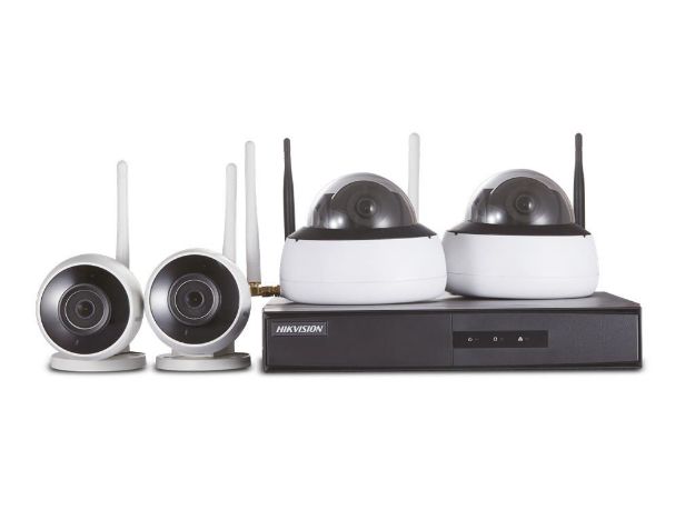 imagem de Kit Hikhome Nk4w2-1t(Tb) Nvr + 2 Cam Bul + 2 Cam Dome Wifi