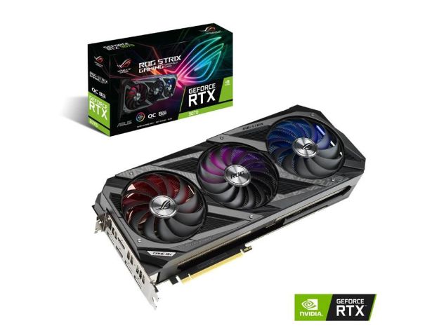 imagem de Placa de Video Asus Geforce Rtx 3070 8gb Gddr6 256bits Lhr * - Rog-Strix-Rtx3070-O8g-V2-Gaming