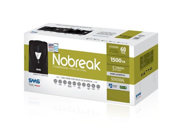 imagem de Nobreak Sms Senoidal Manager Iii 1500va Bivolt/Ng 5 Tomadas - 0027572