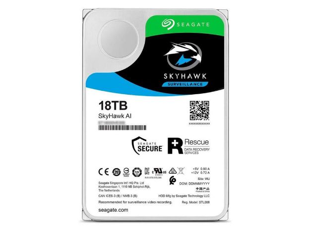 imagem de Hdd Seagate Skyhawk Ai 18tb P/ Seguranca / Vigilancia / Dvr - St18000ve002