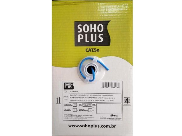 imagem de Cabo Sohoplus U/Utp Cat5e Azul Claro - 23200099