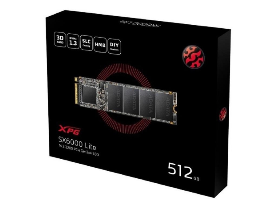 imagem de Ssd Adata Xpg Sx6000 Lite 512gb Pcie Gen3x4 M.2 Nvme 2280 - Asx6000lnp-512gt-C