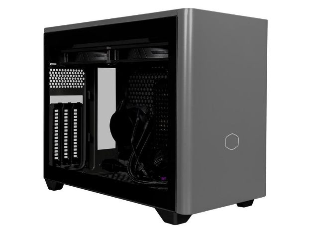 imagem de Gabinete Cooler Master Masterbox Nr200p Lateral em Vidro Temperado Mini-Itx com Water Cooler 280mm e Fonte Cinza - Nr200