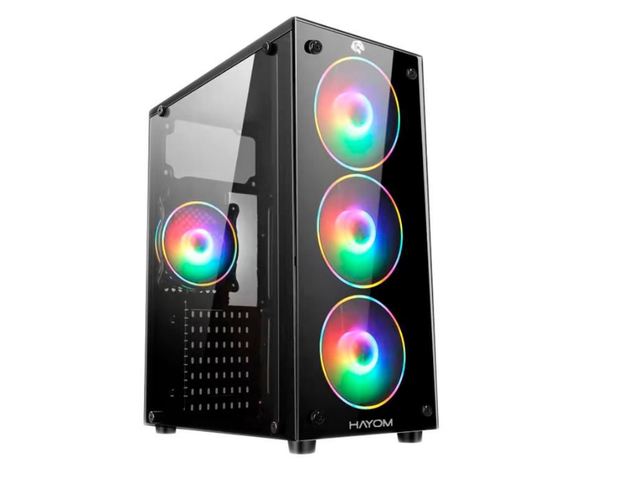 imagem de Gabinete Hayom Gamer Lateral e Frente de Vidro Atx/Micro-Atx 04 Fans Rgb - Gb1709
