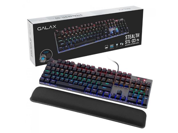 imagem de Teclado Galax Gamer Stl-03 Padrao Americano 104 Teclas Usb com Fio Switch Azul - Kgs0314t1mr1bbk0