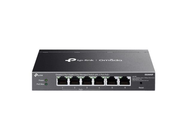 imagem de Switch Tp-Link 6 Portas de Facil Gerenciamento Gigabit 10/100/1000mbps e 4 Portas Poe+ Es206gp - Tpn0599
