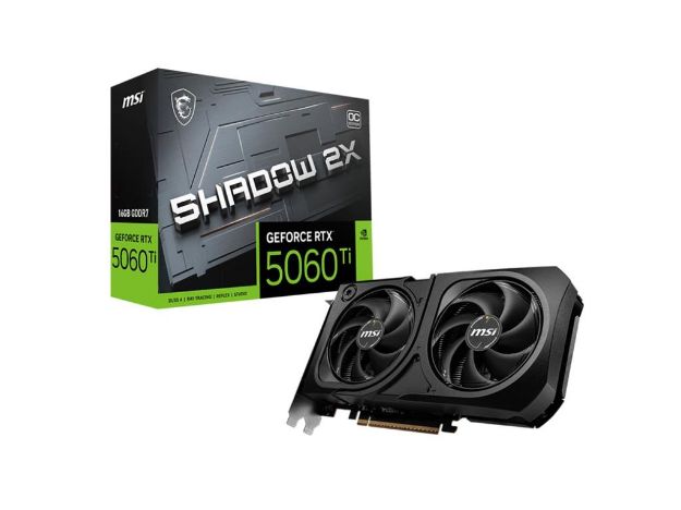 imagem de Placa de Video Msi Geforce Rtx 5060 Ti 16g Shadow 2x Oc Plus 16gb Gddr7 128 Bits - 912-V535-029