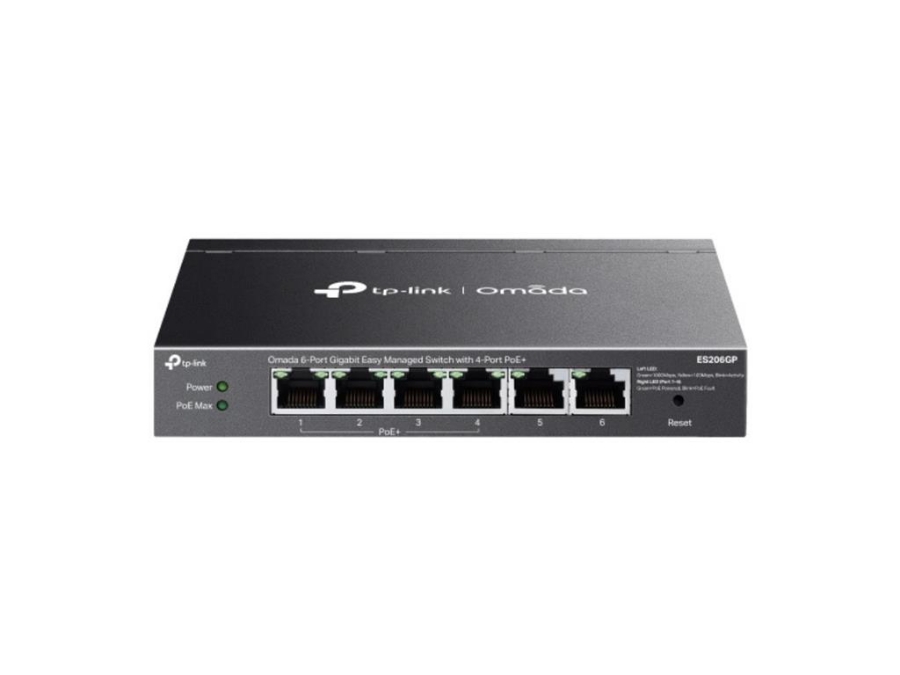 imagem de Switch Tp-Link 6 Portas de Facil Gerenciamento Gigabit 10/100/1000mbps e 4 Portas Poe+ Es206gp - Tpn0599