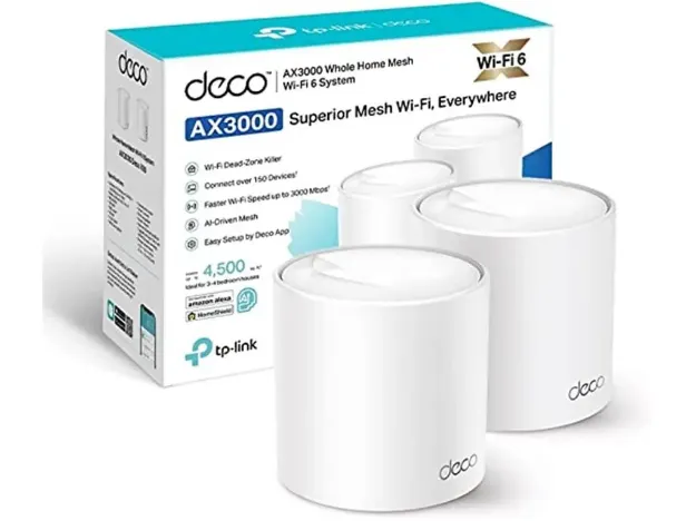 imagem de Kit Roteador Tp-Link Deco X50 Ax3000 (2 Pack) Wi-Fi 6 Mesh Gigabit Dual-Band - Tpn0307