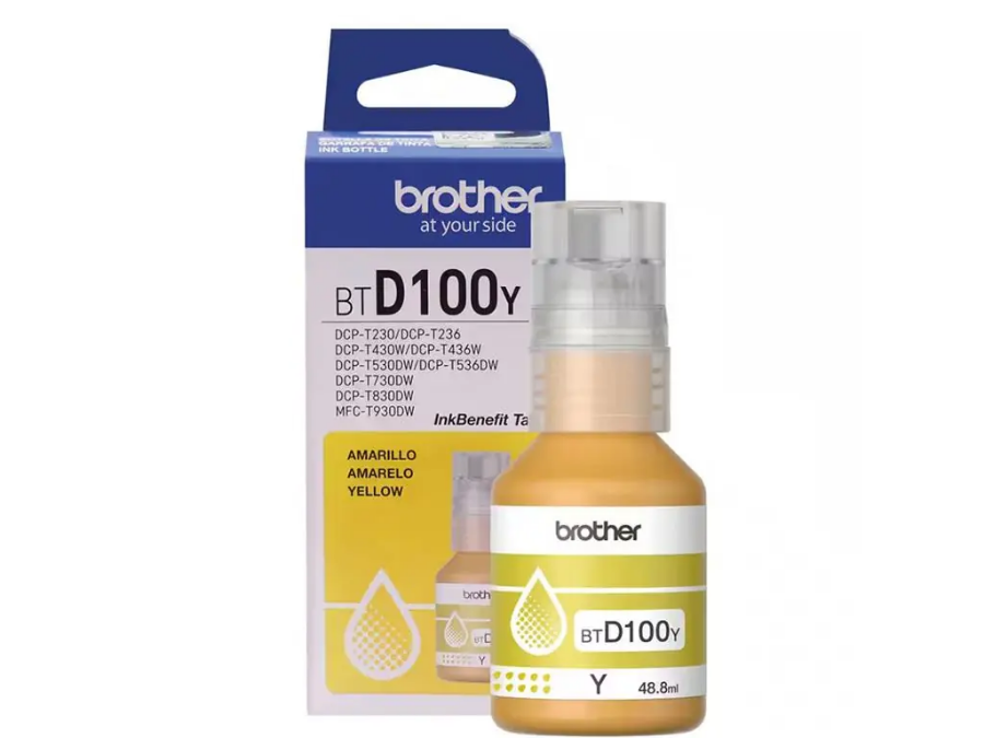 imagem de Garrafa de Tinta Brother Amarelo 48,8ml - Btd100y