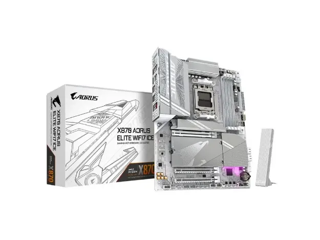 imagem de Placa Mae Gigabyte Aorus Amd (Am5) Ddr5 Atx - X870 A Elite Wf7 Ice 1.1