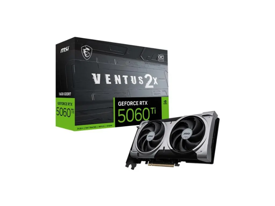 imagem de Placa de Video Msi Geforce Rtx 5060 Ti Ventus 2x Oc Black Plus 16gb Gddr7 128 Bits - 912-V535-088