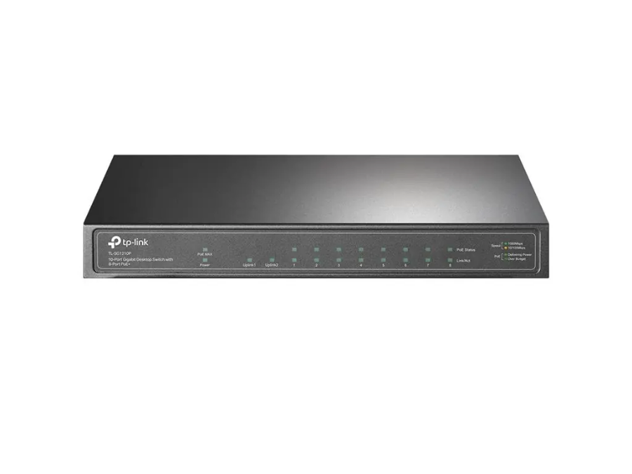 imagem de Switch Tp-Link de Mesa Gigabit de 10 Portas com 8 Portas Poe+ - Tl-Sg1210p(Un) - Tpn0257