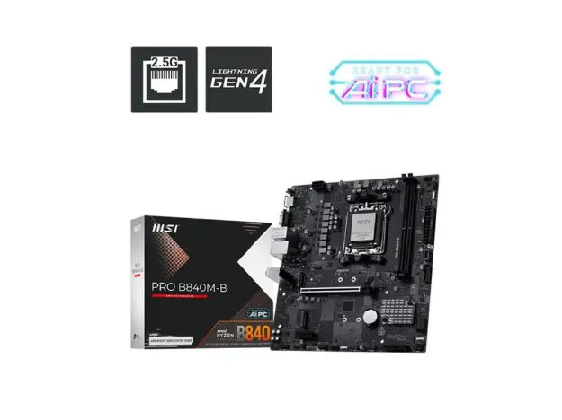 imagem de Placa Mae Msi Amd (Am5) Ddr5 Micro Atx - Pro B840m-B