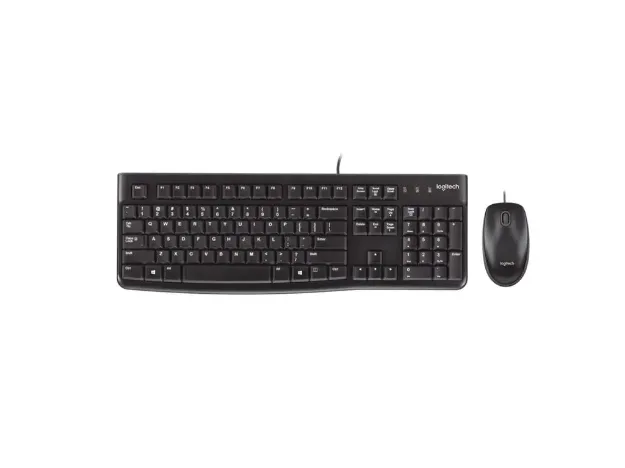 imagem de Kit Teclado e Mouse Logitech Preto Mk120 Optico 1.000 Dpi - com Fio - 920-004429