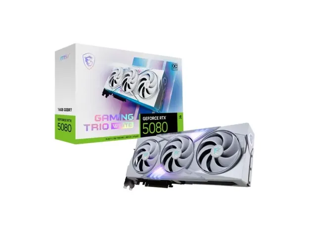 imagem de Placa de Video Msi Geforce Rtx 5080 Gaming Trio Oc White 16gb Gddr7 256 Bits - 912-V531-418