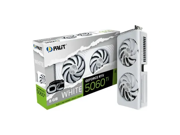 imagem de Placa de Video Palit Geforce Rtx 5060 Ti White Oc 8gb Gddr7 128 Bits - Ne7506tu19p1-Gb2062m