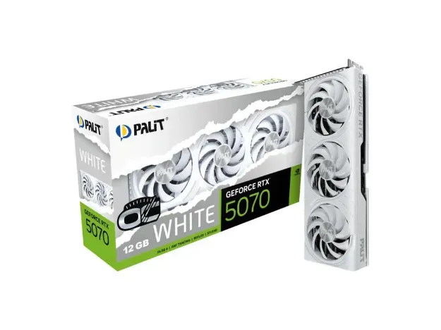 imagem de Placa de Video Palit Geforce Rtx 5070 White Oc 12gb Gddr7 192 Bits - Ne75070u19k9-Gb2050w