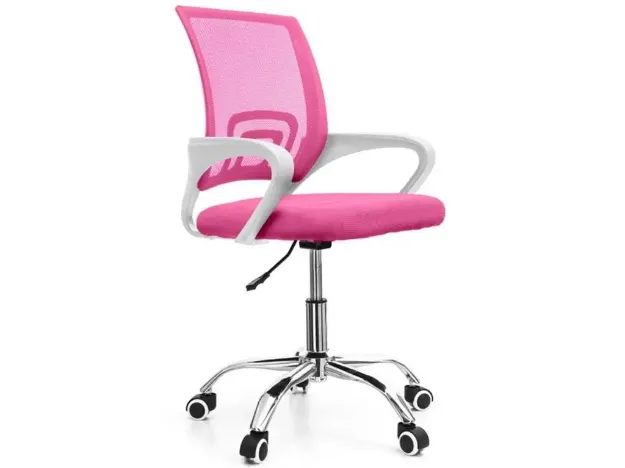 imagem de Cadeira de Escritório com Base Cromada Prizi Essencial - Rosa