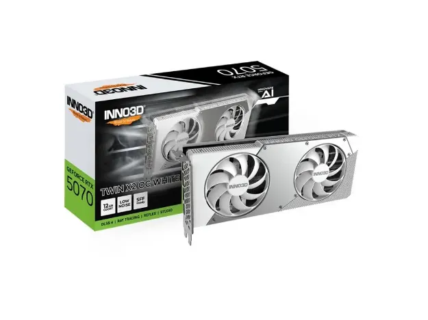 imagem de Placa de Video Inno3d Geforce Rtx 5070 Twin X2 Oc White 12gb Gddr7 192 Bits - N50702-12d7x-195064w