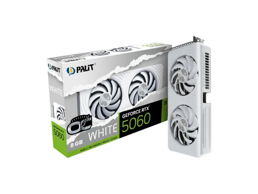 imagem de Placa de Video Palit Geforce Rtx 5060 White Oc 8gb Gddr7 128 Bits - Ne75060u19p1-Gb2063m