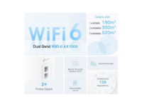 imagem de Kit 2 Roteadores Mesh Wi-Fi 6 Gigabit Dual-Band Ax1500 Deco X10 Local - Mtp0042