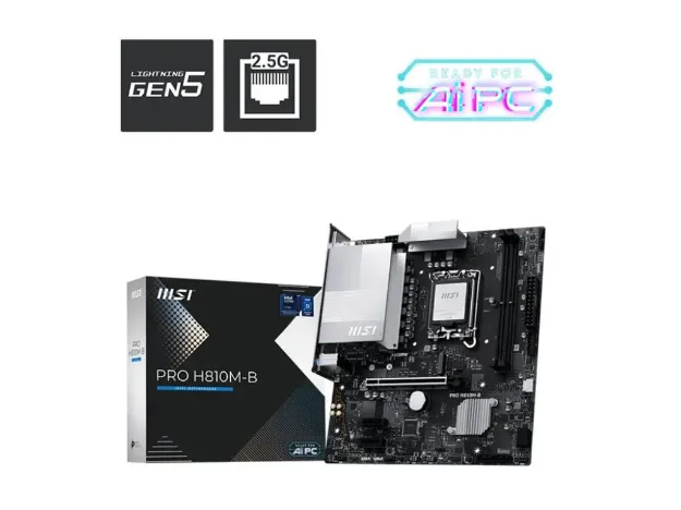 imagem de Placa Mae Msi Intel (Lga1851) Ddr5 Micro Atx - Pro H810m-B